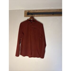 Eddie Bauer 1/4 Zip Pullover Long Sleeve Fleece Men's Burgundy Size XL